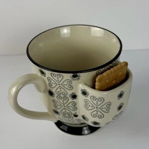 Creative Co-Op Ceramic Mug with Cookie Pocket | Coffee Tea Gift